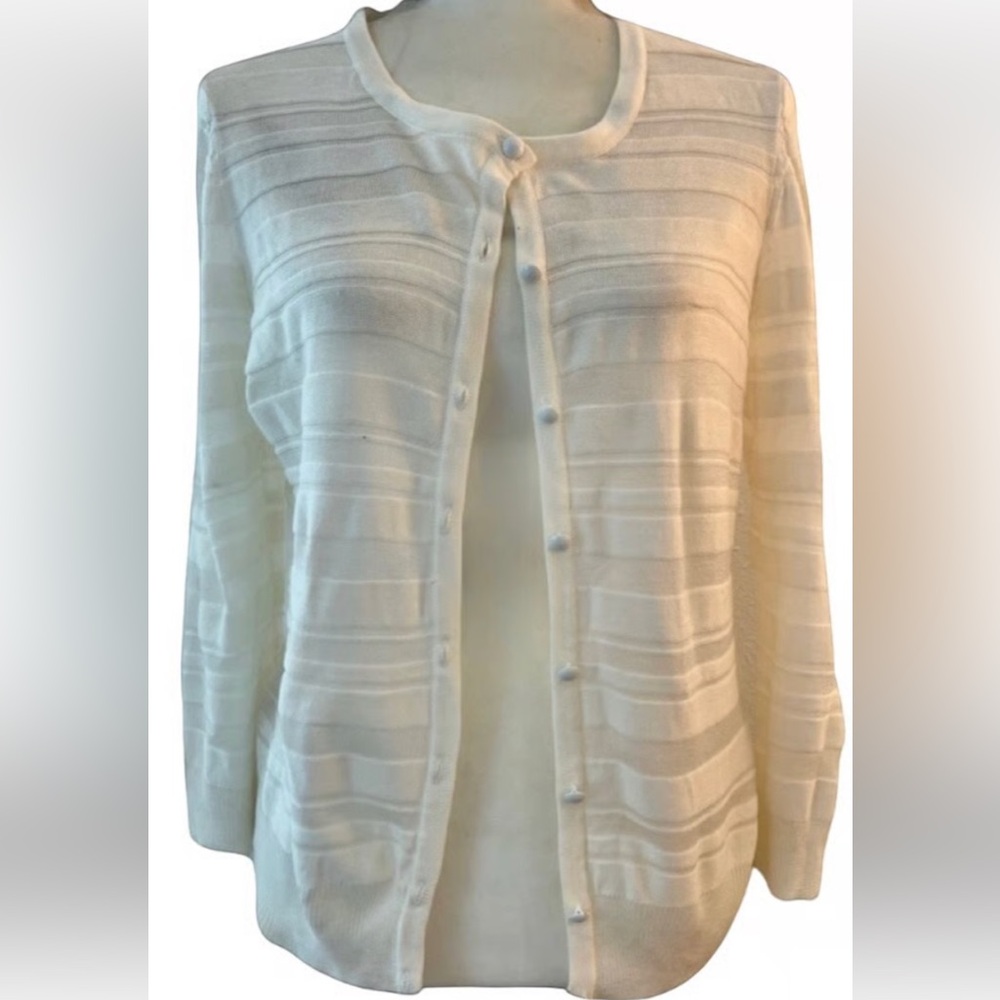 New York & Company Cream Cardigan Sweater